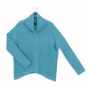 Clara Sunwoo Clara Sunwoo - Ribbed Turtleneck Sweater W/Tipped Hem - Teal Blue available at The Good Life Boutique