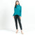 Clara Sun Woo Clara Sunwoo - Ribbed Turtleneck Sweater W/Tipped Hem - Teal Blue available at The Good Life Boutique