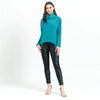 Clara Sunwoo Clara Sunwoo - Ribbed Turtleneck Sweater W/Tipped Hem - Teal Blue available at The Good Life Boutique