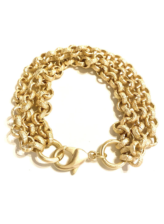 LJ Sonder Tabby - Bracelet with Textured Mini Rolo Chains available at The Good Life Boutique