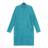Clara Sunwoo Clara Sunwoo - Ribbed Knit Funnel Neck Tunic Dress - Teal Blue available at The Good Life Boutique