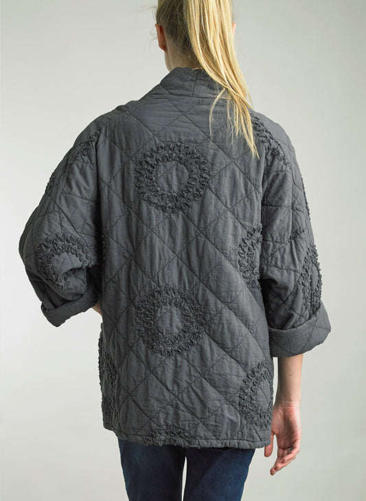 Tempo Paris Tempo Paris - Quilt EMB Jacket - Gray available at The Good Life Boutique