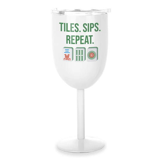 Toss Designs Stemmed Wine- Tiles. Sip. Repeat. available at The Good Life Boutique