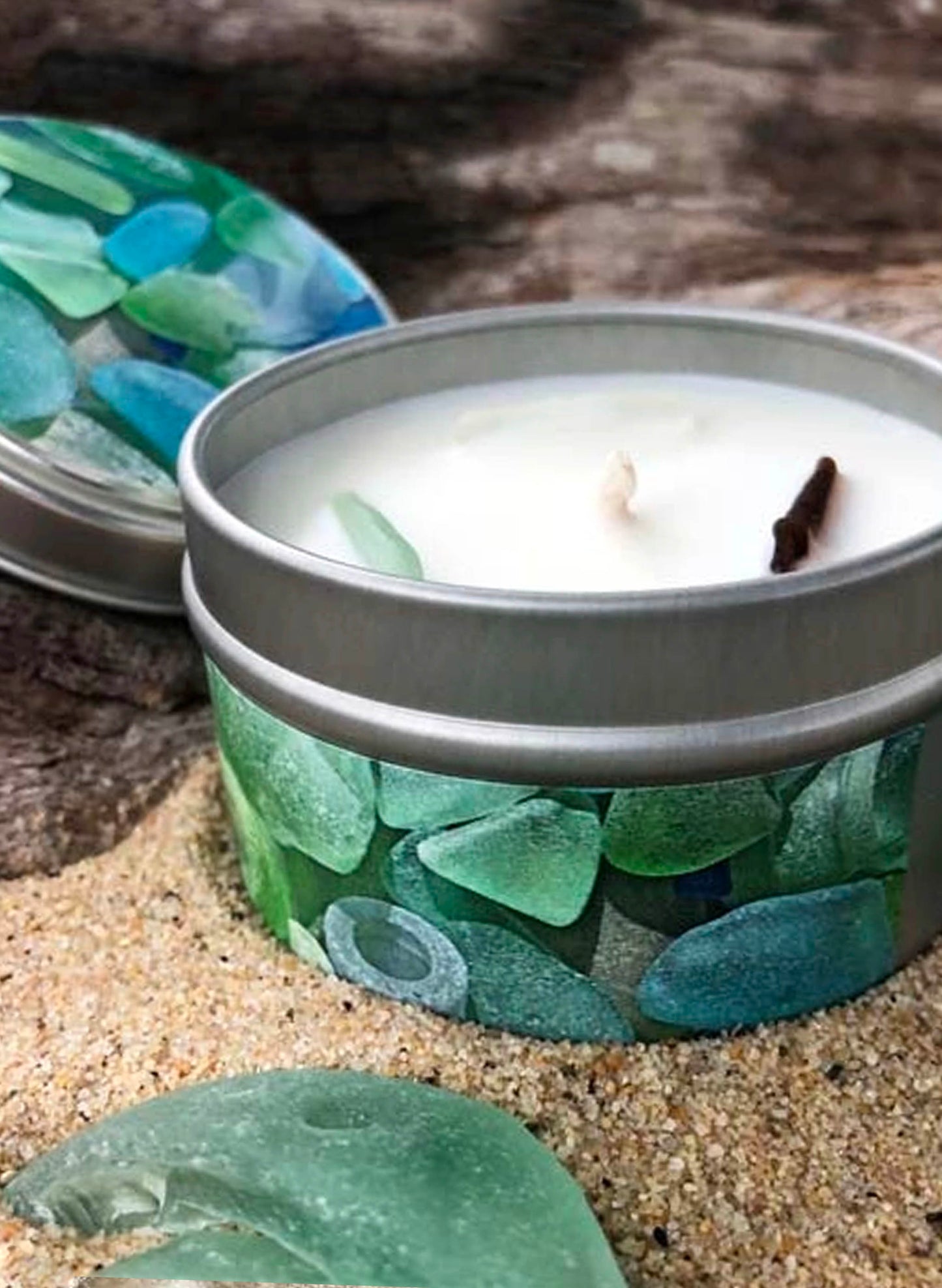 B McVan Designs Sea Glass Discovery Candle Tin - Pastel available at The Good Life Boutique