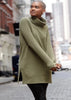 Clara Sunwoo Clara Sunwoo - Ribbed Turtleneck Tunic Sweater - Olive available at The Good Life Boutique