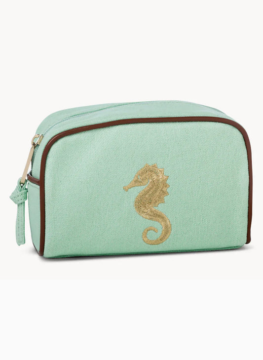Spartina Teal Travel Pouch - Crab available at The Good Life Boutique