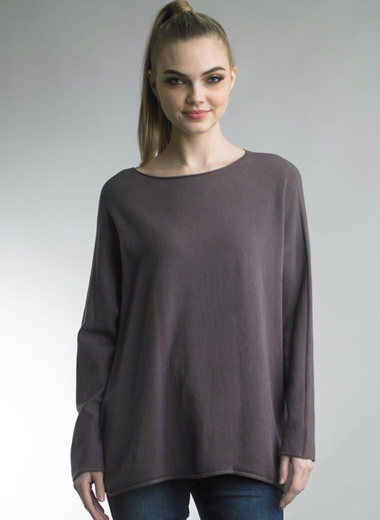 Tempo Paris Tempo Paris - Boat Neck Pullover Sweater - Plum available at The Good Life Boutique