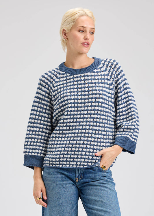 Zaket & Plover Zaket & Plover - Texture Sweater - Denim available at The Good Life Boutique