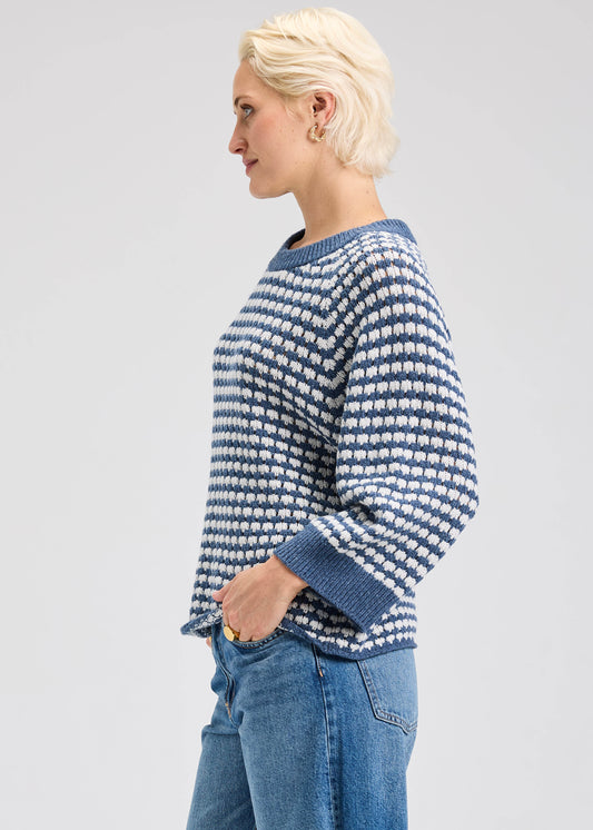 Zaket & Plover Zaket & Plover - Texture Sweater - Denim available at The Good Life Boutique
