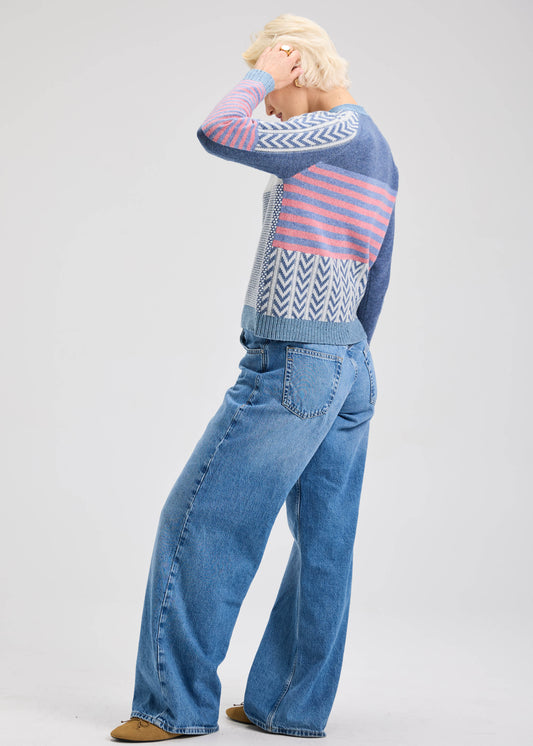 Zaket & Plover Zaket & Plover - Textured Cardi - Jean available at The Good Life Boutique
