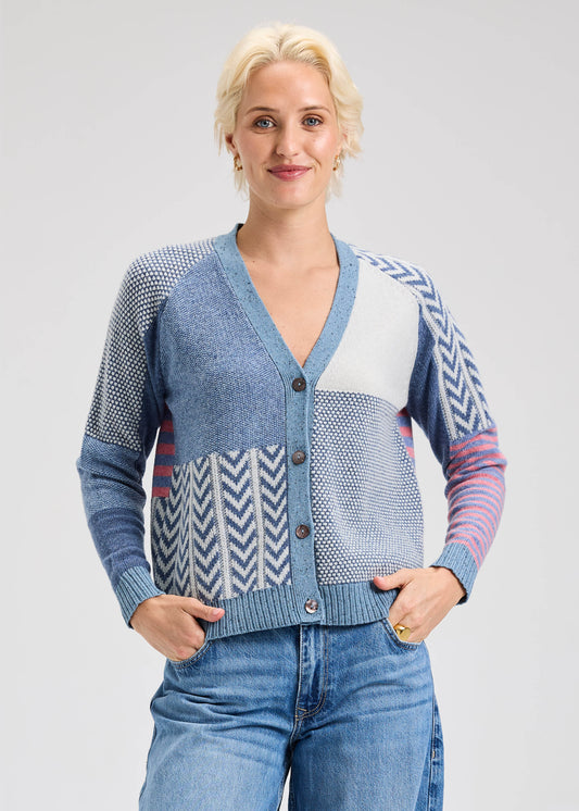 Zaket & Plover Zaket & Plover - Textured Cardi - Jean available at The Good Life Boutique