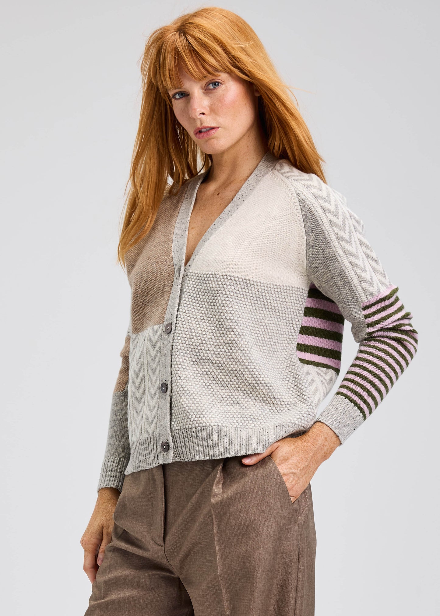 Zaket & Plover Zaket & Plover - Textured Cardi - Marl available at The Good Life Boutique
