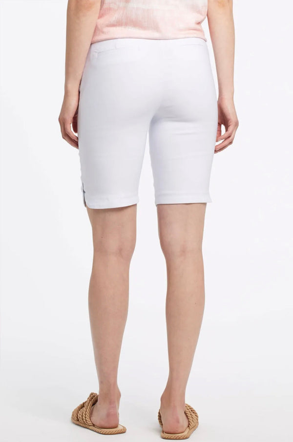 Tribal Tribal - Flatten It Pull On Short W/Snap Slit - White available at The Good Life Boutique