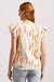 Tribal Tribal - Flutter Sleeve Blouse W/Tassel - Eggshell available at The Good Life Boutique