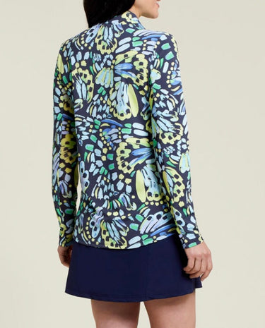 Tribal Tribal - Long Sleeve Mock Neck Top W/Side Slits - Sunnylime available at The Good Life Boutique