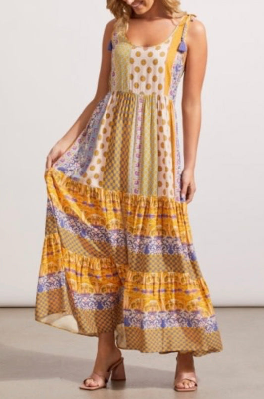 Tribal Tribal - Maxi Dress W/Border Print - Very Peri available at The Good Life Boutique