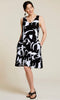 Tribal Tribal - Sleeveless V Neck Dress - Black & White available at The Good Life Boutique