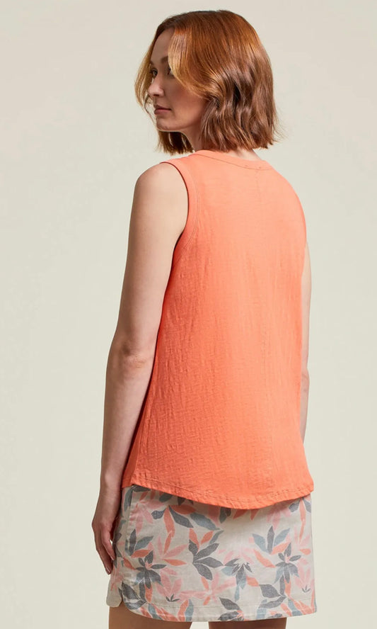 Tribal Tribal - Tank Top W/Buttons - Coral available at The Good Life Boutique