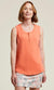 Tribal Tribal - Tank Top W/Buttons - Coral available at The Good Life Boutique