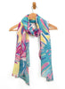 Joy Accessories 180X90 Pink Tropical Leaf Scarf available at The Good Life Boutique