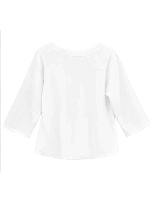Maya Jones Clothing Maya Jones - Tunic - Botton Down Front -White available at The Good Life Boutique