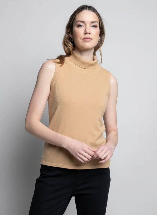 Picadilly Fashions Turtle Neck Tank - Dijon available at The Good Life Boutique