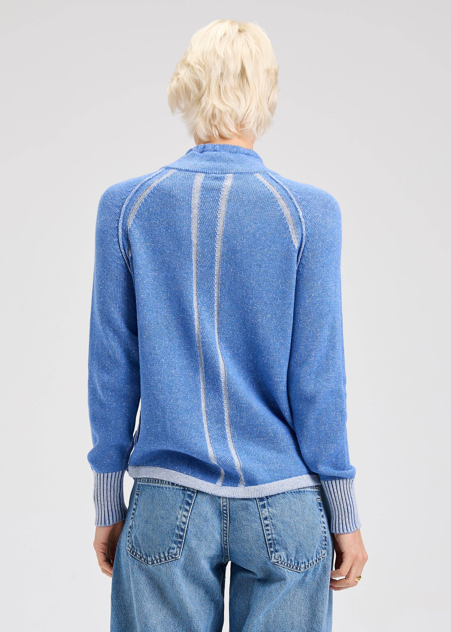 Zaket & Plover Zaket & Plover - Two-Tone Zip Up - Chambray available at The Good Life Boutique