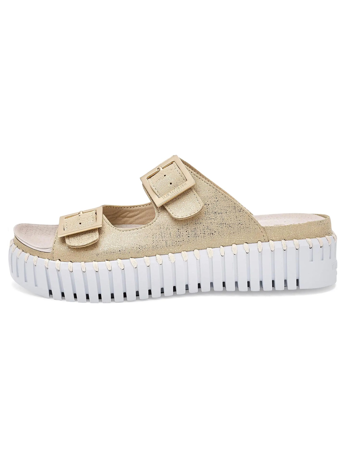 Lines of Denmark Ilse Jacobsen Two Strap Platform Sandal- Platin available at The Good Life Boutique