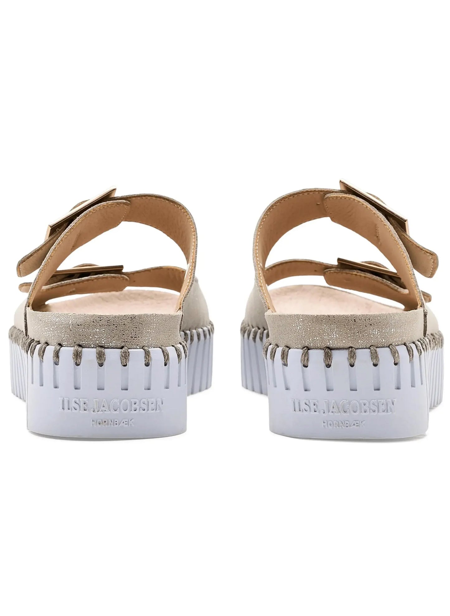 Lines of Denmark Ilse Jacobsen Two-Strap Platform Sandal- Silver available at The Good Life Boutique