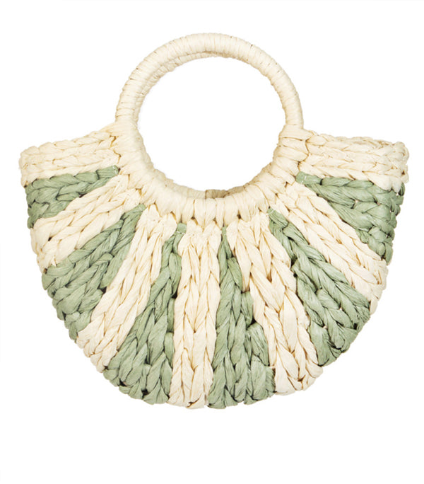 Anarchy Street Two Tone Braided Semi Circle Hand Bag - Mint available at The Good Life Boutique