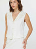 Current Air V Neck Sleeveless Button Down Vest - White available at The Good Life Boutique