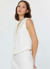Current Air V Neck Sleeveless Button Down Vest - White available at The Good Life Boutique