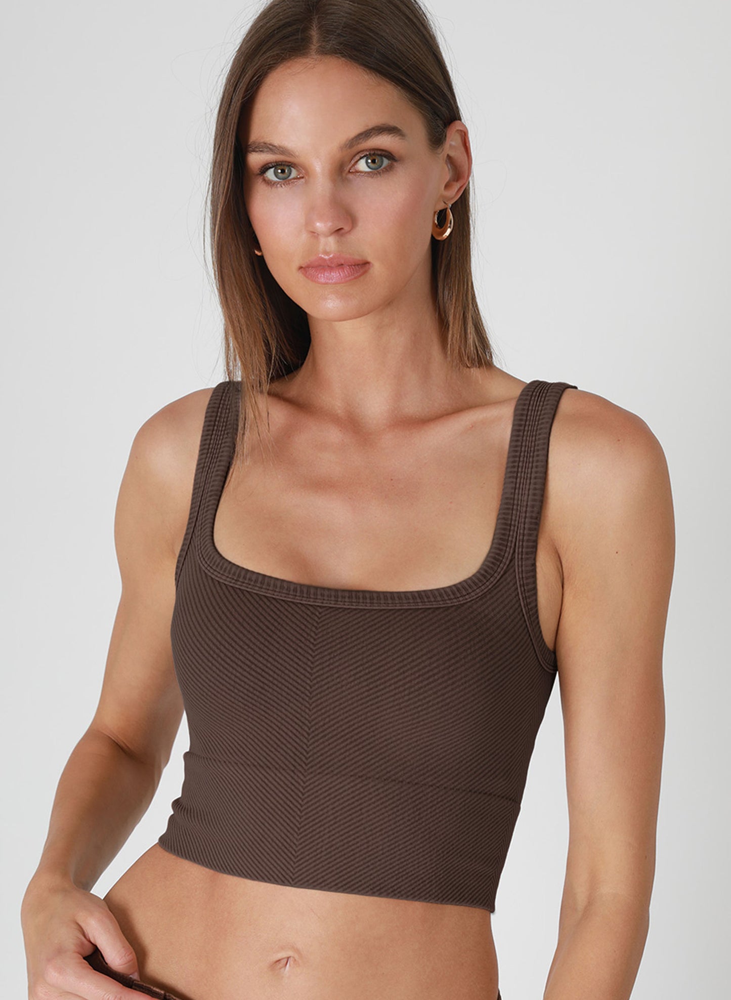 Vintage Chevron Crop Top - One Size - Vintage Java