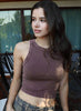 Nikibiki Vintage Wide Ribbed Tank Top - One Size - Plum