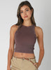 Nikibiki Vintage Wide Ribbed Tank Top - One Size - Plum