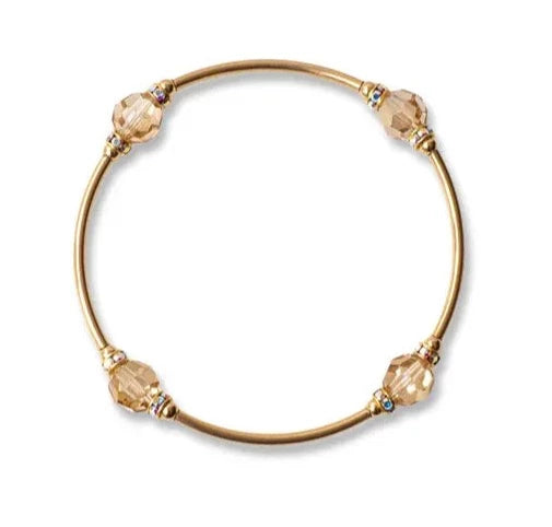 Made As Intended 8mm Crystal Gold And Golden Shadow Blessing Bracelet available at The Good Life Boutique