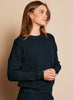 Tea N Rose Waffle Textured Sweater - Black available at The Good Life Boutique