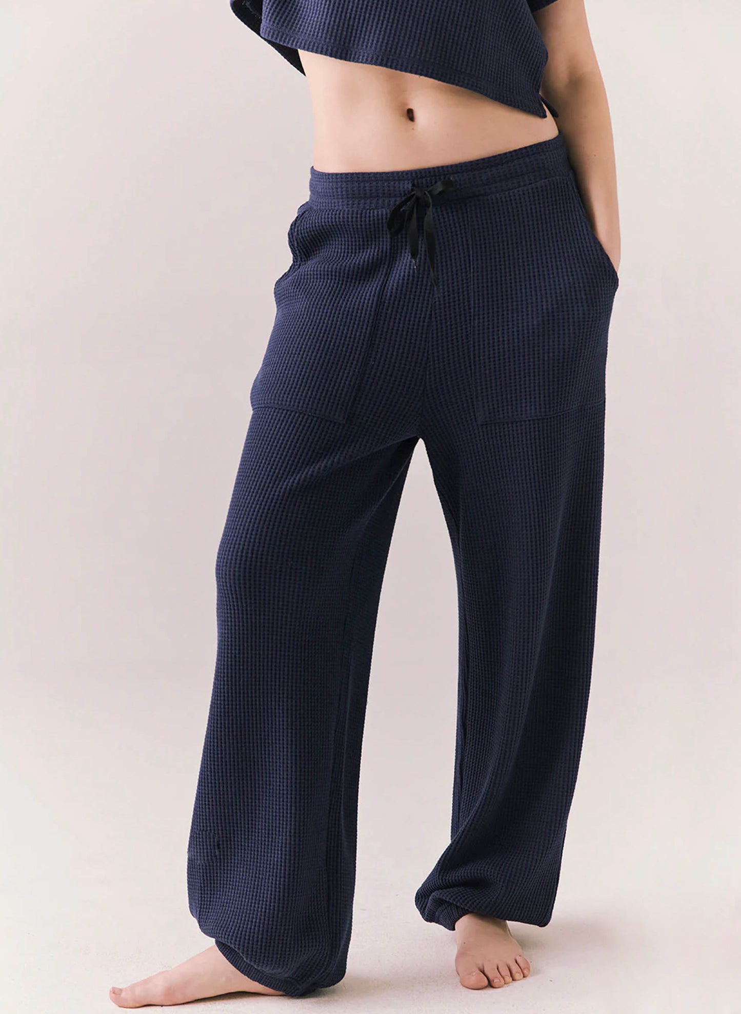 Chaser Chaser Waffle Thermal Billyy Jogger - Midnight Blue available at The Good Life Boutique