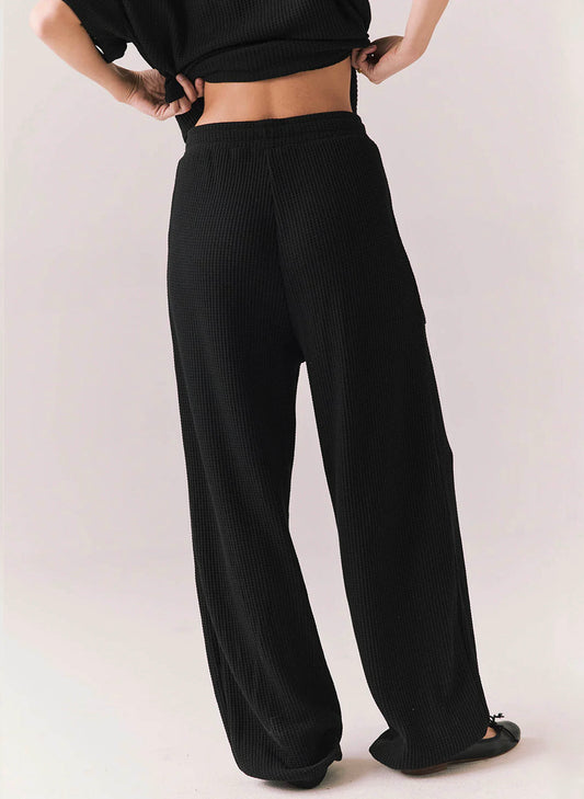Chaser Chaser Waffle Thermal Billyy Jogger - True Black available at The Good Life Boutique
