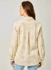Mystree Washed Corduroy Embroidery Jacket - Almond available at The Good Life Boutique