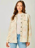 Mystree Washed Corduroy Embroidery Jacket - Almond available at The Good Life Boutique
