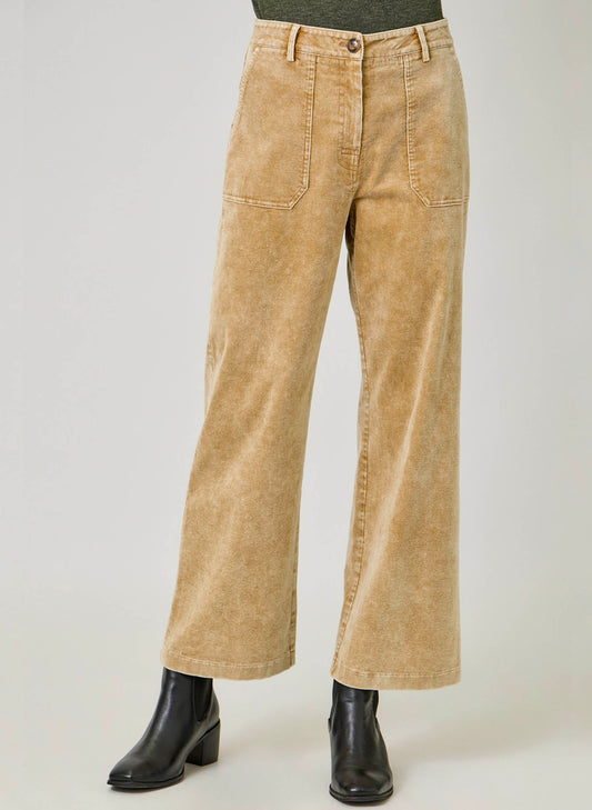 Mystree Washed Corduroy Trousers - Latte available at The Good Life Boutique