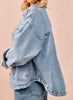 Washed Denim Jacket With Double Pocket Back Pleat