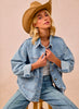 Washed Denim Jacket With Double Pocket Back Pleat