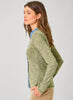 Mystree Washed Thermal Button Down Top - Olive available at The Good Life Boutique