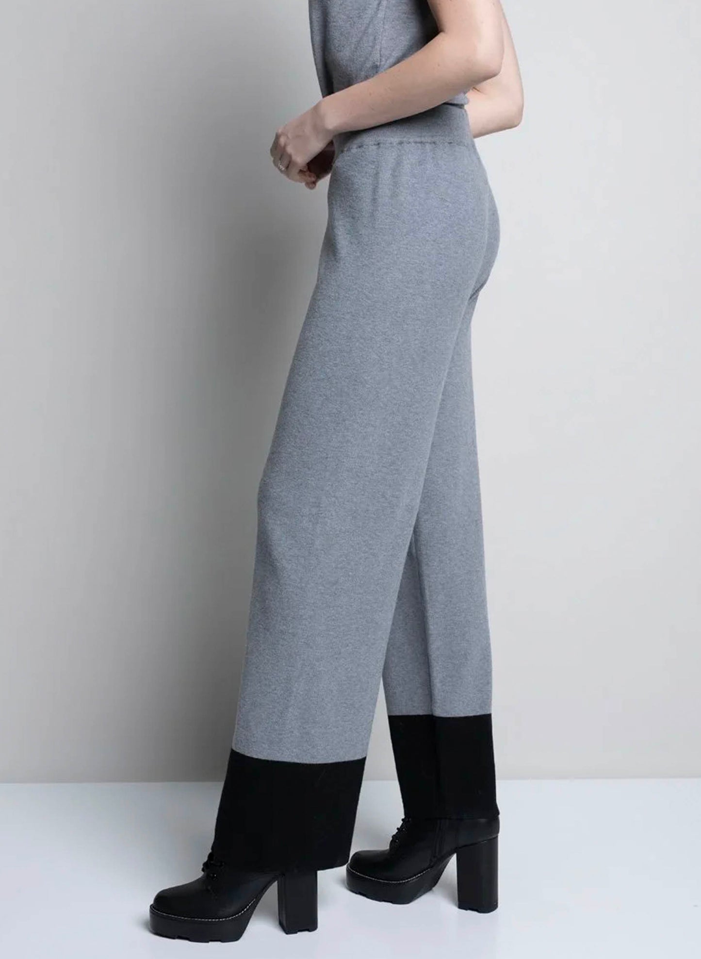 Picadilly Fashions Picadilly Wide Leg Knitted Pant - Black available at The Good Life Boutique