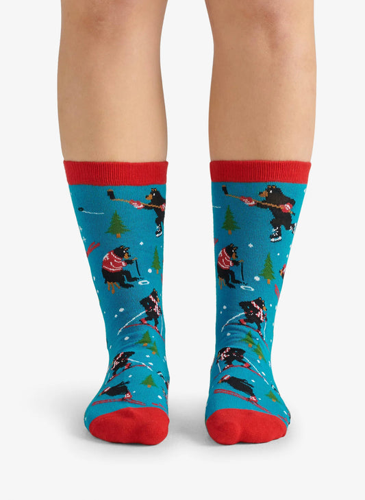 Hatley Little Blue House Inc. Wild Winter Woman's Crew Sock available at The Good Life Boutique