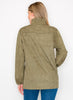 Willabella Suede Top With Ruffled Collar - Olive