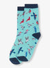 Hatley Little Blue House Inc. Winter Cardinals Woman's Crew Sock - Light Blue available at The Good Life Boutique