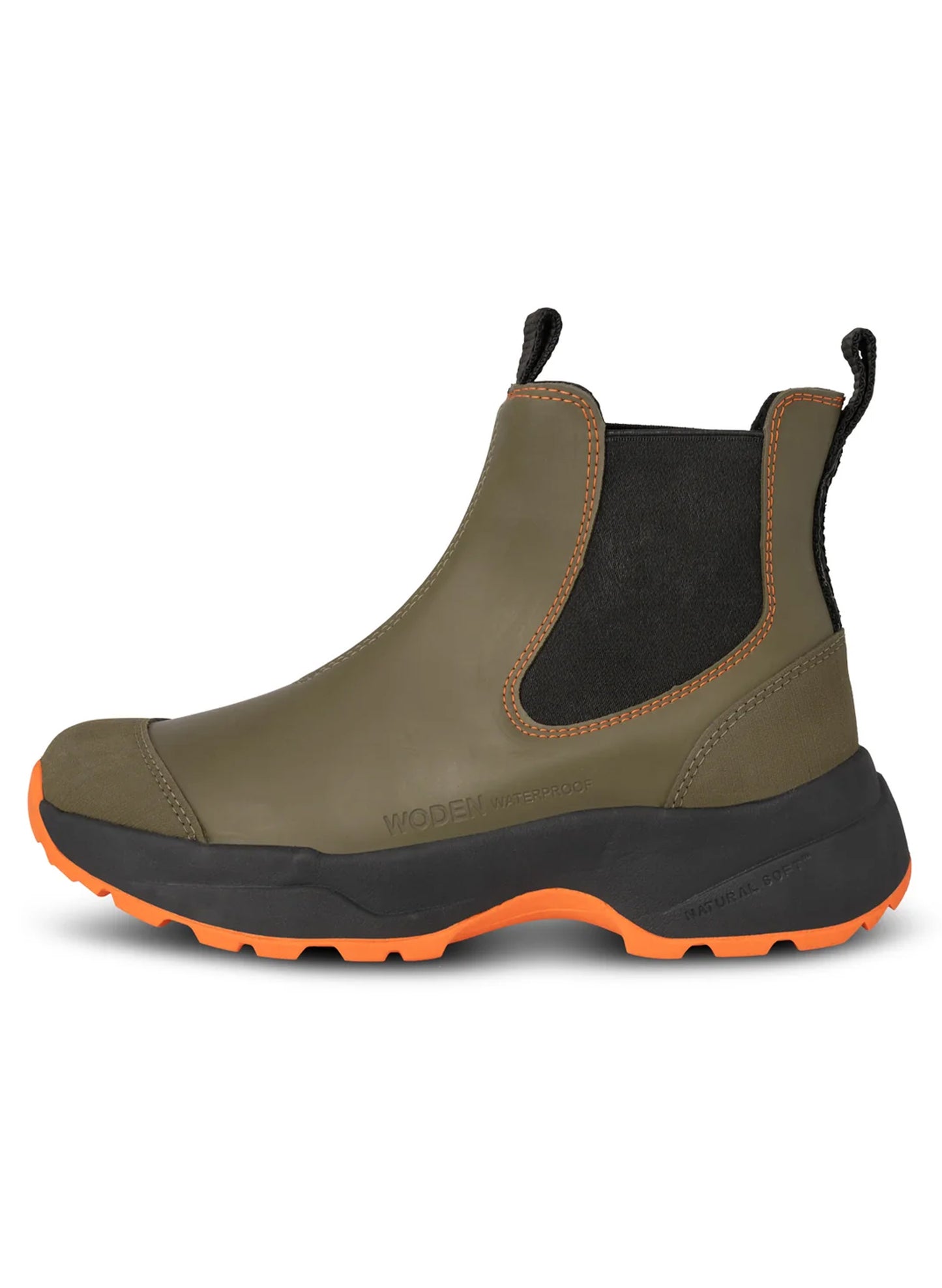 Woden Siri Waterproof Rubber Boots, Dark Olive